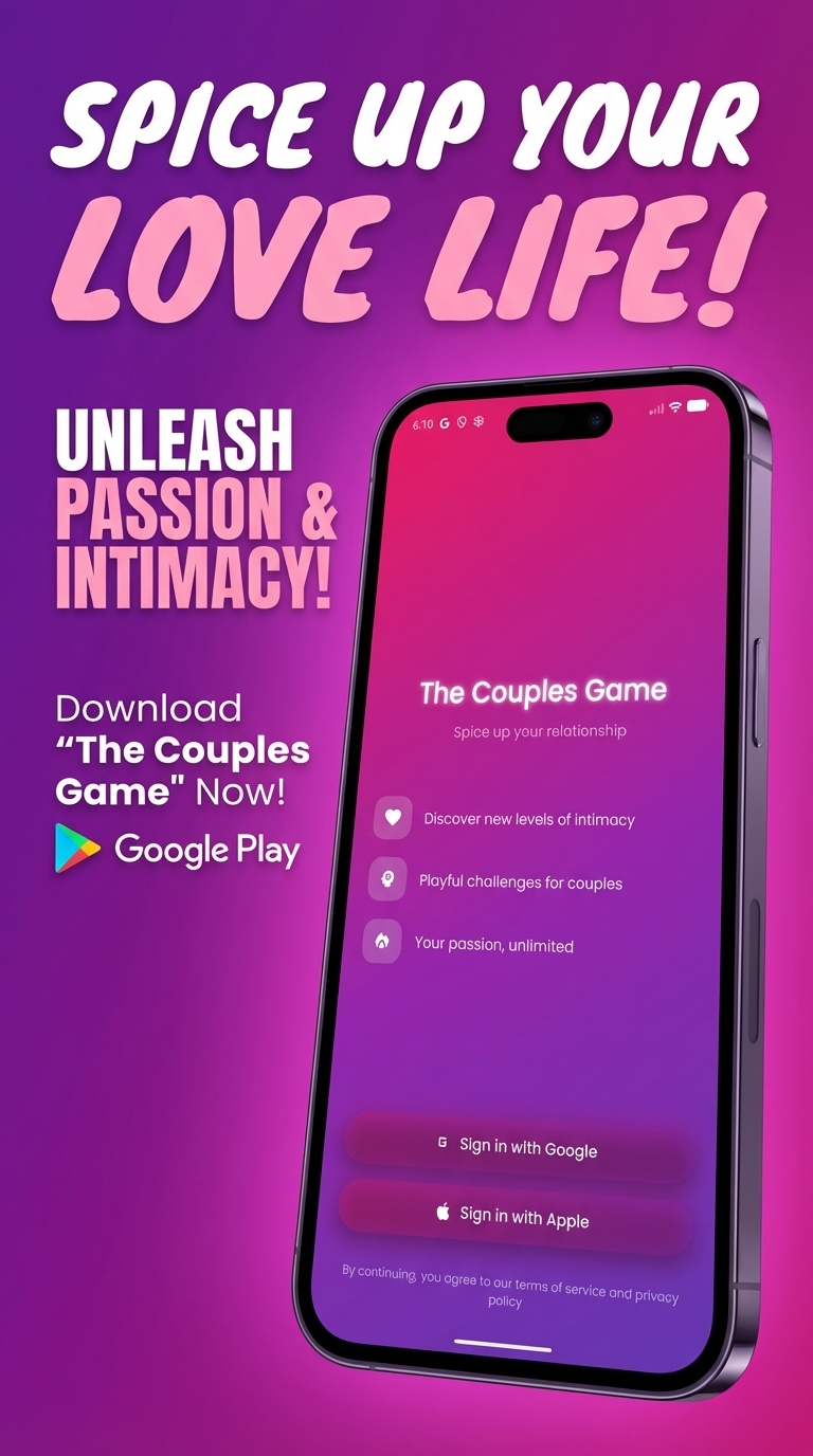 Couples Game app welcome screen — spice up your love life